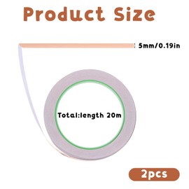 2 PCS Copper Foil Tape for Stained Glass, 7/32 Inch 36 Yards Silver Backed Copper Foil Tape, Copper Foil for Stained Glass for Soldering, Electrical Repairs