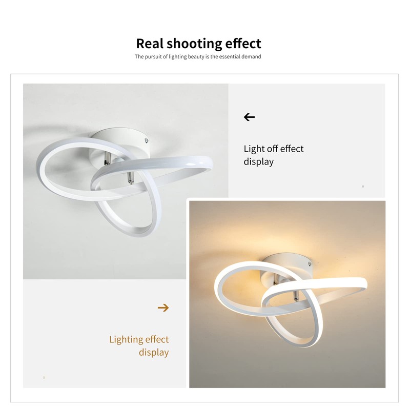 minfair Modern LED Ceiling Light,Round Geometry Ceiling Lamp,Chic Chandelier 4500K