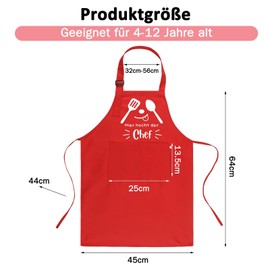 Livdouyu Cooking Apron Children, Children's Apron, Apron Children, Boys Apron with 2 Pockets, Girls Aprons for Cooking, Painting, Chef Apron for Children 3-12 Years