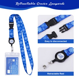 SWATOM Cruise Lanyards 9PCS Retractable Cruise Lanyard for Cruise Ship Cards, Royal Caribbean & Celebrity 2024 & 2025 Waterproof Luggage Tag Holders Set for with Detachable Badge Holder for ID Cards
