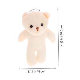 Kisangel 5Pcs Wear Resistant Tiny Bear Plush Stuffed Animal Keychain Pendants for DIY Decoration Lightweight Portable Bear Doll Charms for Backpacks Handbags