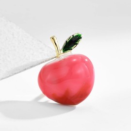 UNVAK Enamel Apple Brooch Pin for Women Girls Fashion Large Fruit Food School Teacher Enamel Lapel Pin Jewelry Gifts for Teen Girls