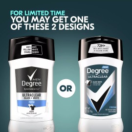 Degree UltraClear Black White Antiperspirant Deodorant 12 Pack 72 Hour Protec...