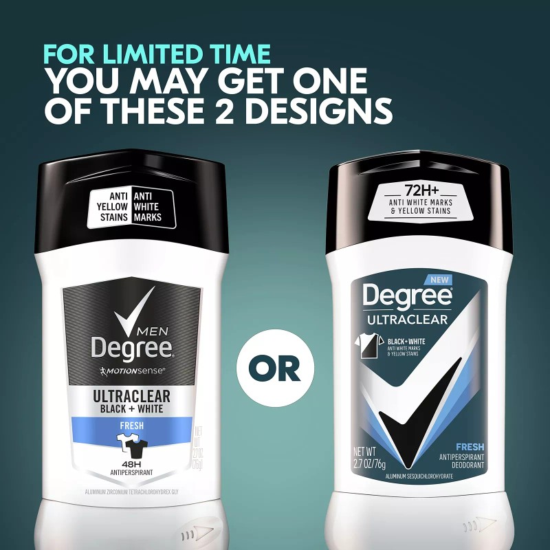 Degree UltraClear Black White Antiperspirant Deodorant 12 Pack 72 Hour