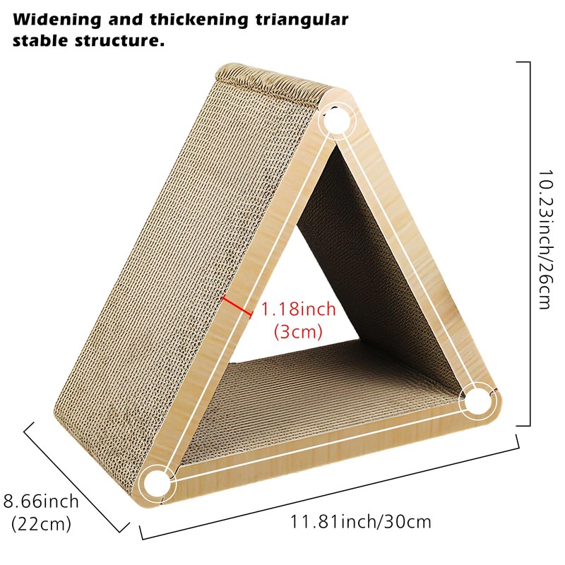 PRITOK Triangular Scratching Board for Cats: 3 Cat Scratching Board