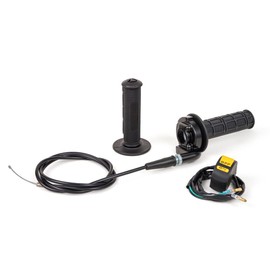 PUCKY New 7/8" 22mm Twist Throttle Accelerator Handle Grips and Cable Set with Kill On Off Switch for 50cc 110cc 150cc 250cc Mini Bike ATV Quad Pit Bike Dirtbike (Black)