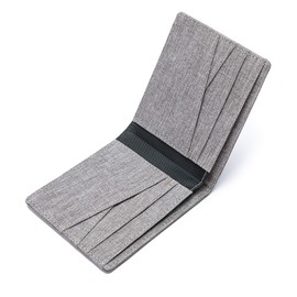 Lanyani Mens Fabric Wallets Bifold RFID Blocking Minimalist Boys Thin Small Pocket Wallet Slim (light grey)