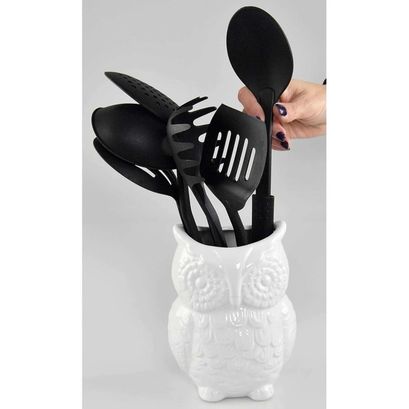 Home - X CERAMIC OWL UTENSIL HOLDER KITCHEN ORGANIZER, UTENSIL