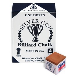 SILVER CUP Billiard CHALK - ONE DOZEN (Copper)