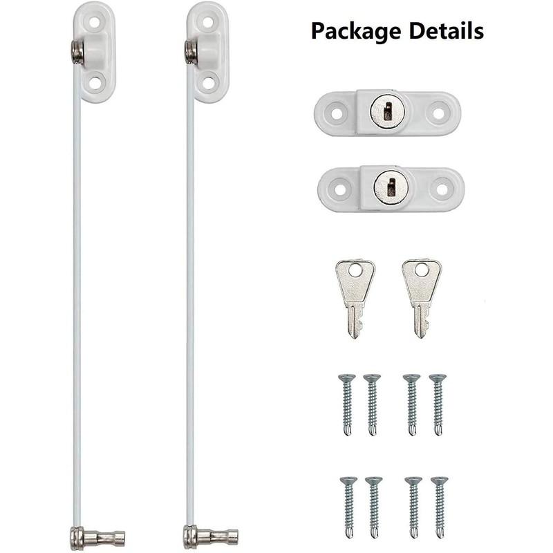 Sandiyago 2 Pack Window Lock Baby Safety Window Opening Restrictor