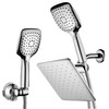 HotelSpa 10.5-in Rain Shower Head/Handheld Combo. Convenient Push-Button Flow Control
