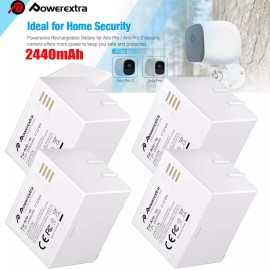 Powerextra 4x Rechargeable Battery for Arlo Pro Arlo Pro 2 Security Camera VMA4400 VMC4030