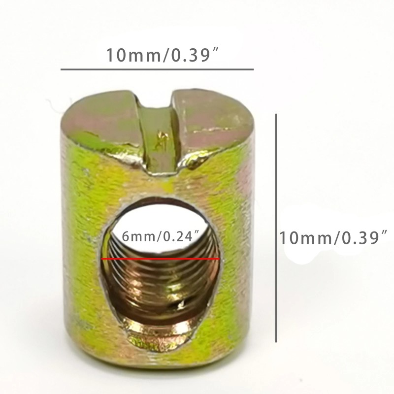 FixtureDisplays 10PK M6 X 10mm Cross Hole Nuts Barrel Nuts