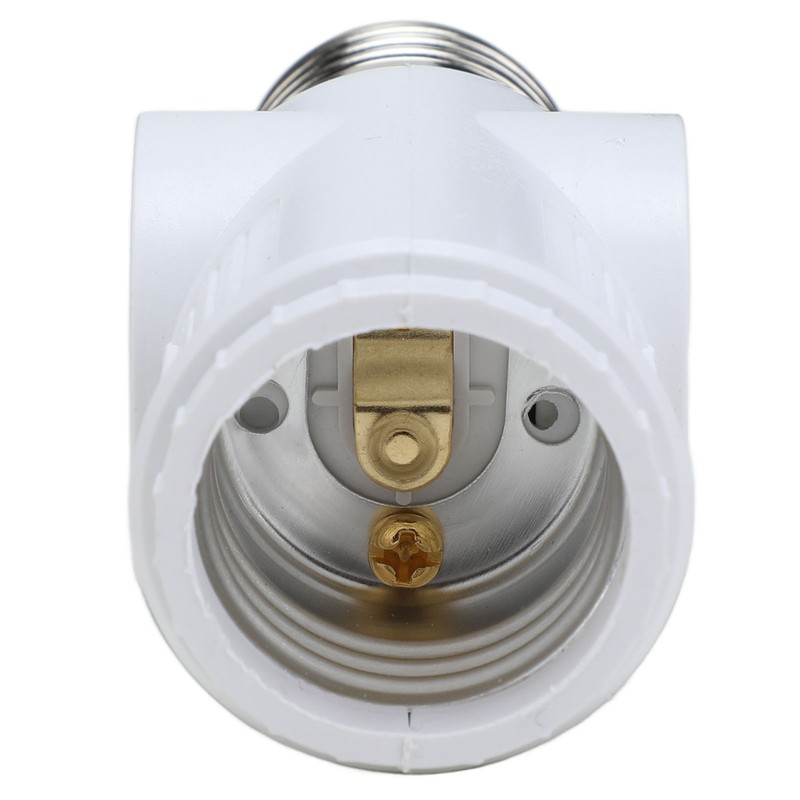 2Pcs 3 Prong Light Socket Adapter Plug White E26 Light