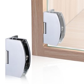Pivot Hinge 2 Pieces Glass Cabinet Door Hinges Shower Door Pivot Hinges 90 Degree Frameless Glass Door Cupboard Showcase Cabinet Clamp Bathroom Clamp