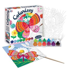 Sentosphère 3904504 Colorizzy Painting by Numbers Painting Set for Children, Butterflies, Craft Set, Creative Set, DIY, Multi