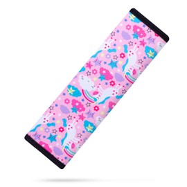 AMUSEPROFI Seat Belt Cover for Kids, Soft Comfort Seat Belt Cushion, Seat Belt Padding, Shoulder Strap Pad, Car Accessory with Cute Cartoon Pattern for Girls, One Piece, Unicorn