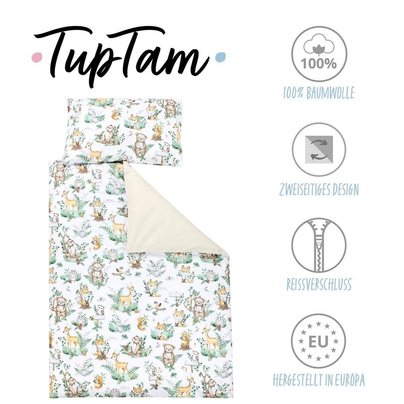 TupTam Children's Bed Linen Patterned 2-Piece Reversible Bed Linen, Colour: