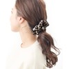 Vingtaine HS-123-BE Leopard Pattern Scrunchie, Leopard Pattern, Easy Hair Accessory,