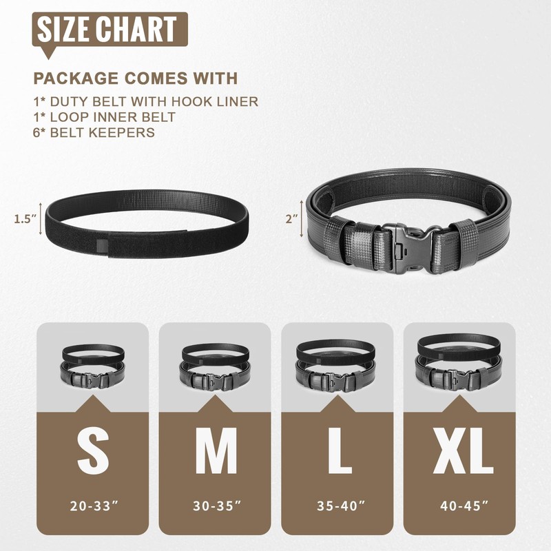 VISMIX Leather Duty Belt Police 2" Hook Lining Basketweave Leather