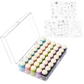 Daiilg 40 Pack of Finger Sponge Daubers with Storage Case for Painting Art Ink Crafts Chalk Card Making DIY Card Easy to Use About 3.2x1.8cm