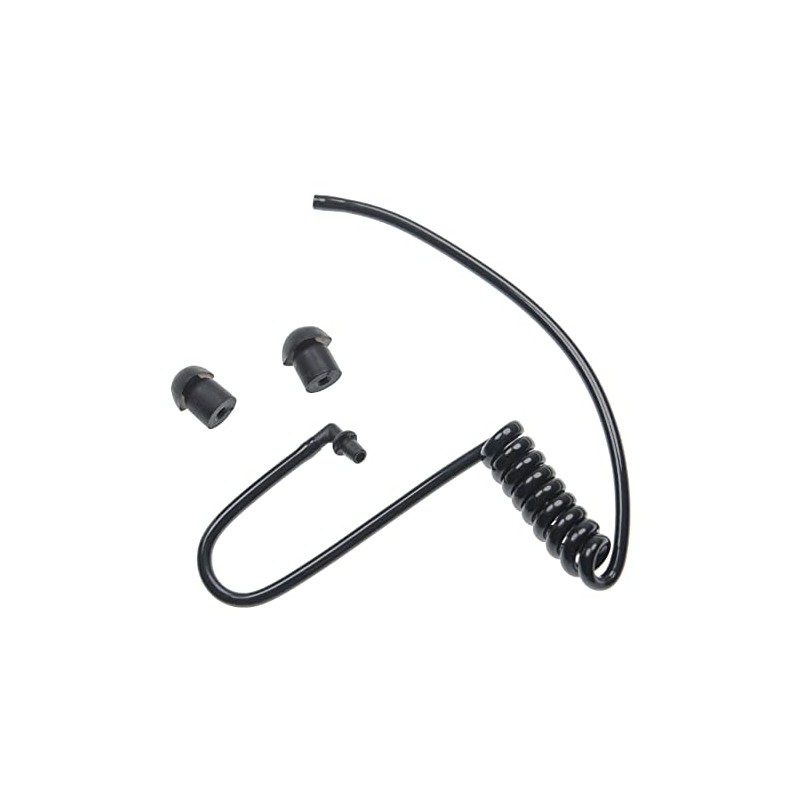 vhbw Security Sound Tube Earphones 2 x Ear Plugs Black/Transparent