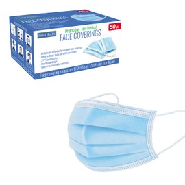 Benross 91399 Disposable Face Coverings / Pack of 50 / Adult – One Size Fits All