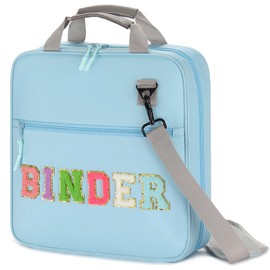 Magibag 2 Inch 3 Ring Zipper Binder with Shoulder Strap Handle, 500 Sheet Capacity Binder with Zipper for Middle High School College (Blue)