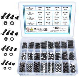 Unbranded 1080Pcs M3/M4/M5/M6 Hex Socket Head Cap Screws Bolts&Nuts&Was