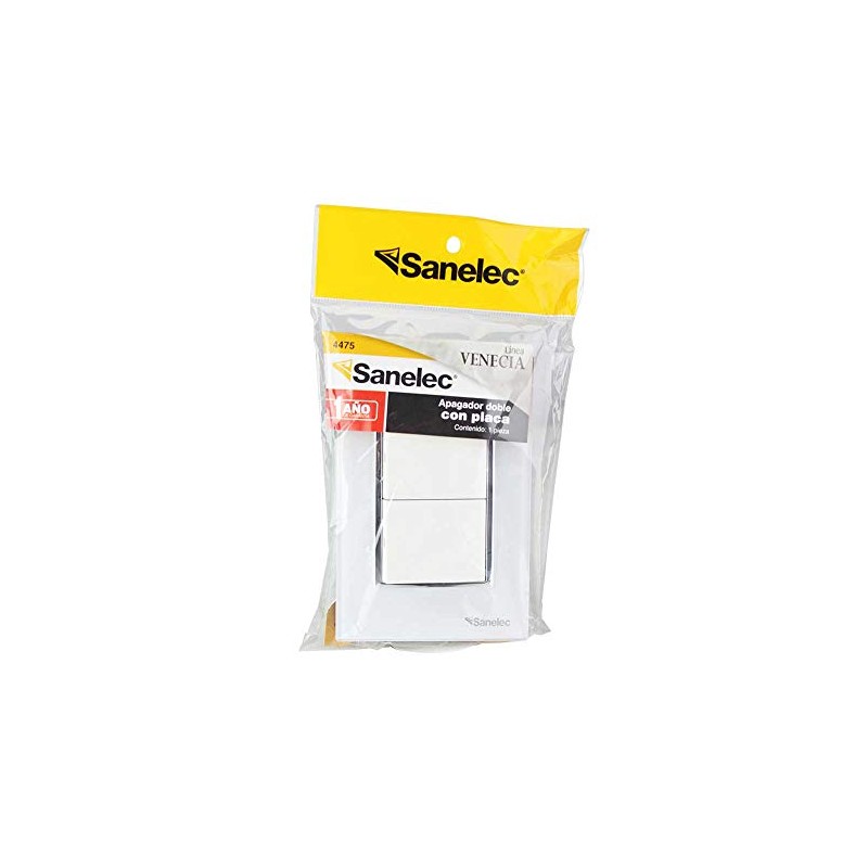SANELEC 4475 Placa con Doble Apagador Venecia