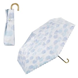 2025 Wpc. 801-SA25-102 Women's Folding Umbrella, Sanrio Characters x Wpc., Light Blocking, Watercolor Motif, Mini, Blue (Cinnamoroll), 100% Light Blocking, 100% UV Cut, UPF 50+, Heat Shield, For Both