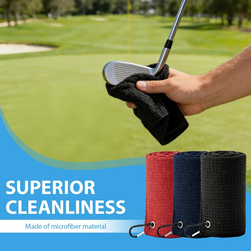 3Pcs Pro Golf Towel Microfiber Golf Towel for Golf Bags