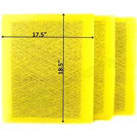 RayAir Supply 20x20 MicroPower Guard Air Cleaner Replacement Filter Pads (3 Pack) YELLOW