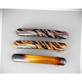 Perfect Hairstyle with Our Hair Accessories - Brown Black Barrette Set 3 Small Thin Skinny Hair Clip Accessory 2.5" Wood Grain Fashionable Hair Accessory Hair Jewelry Accessories for Lady Women