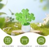 Magicherry Handmade Crochet Four Leaf Clover Potted Plants 2 Pieces