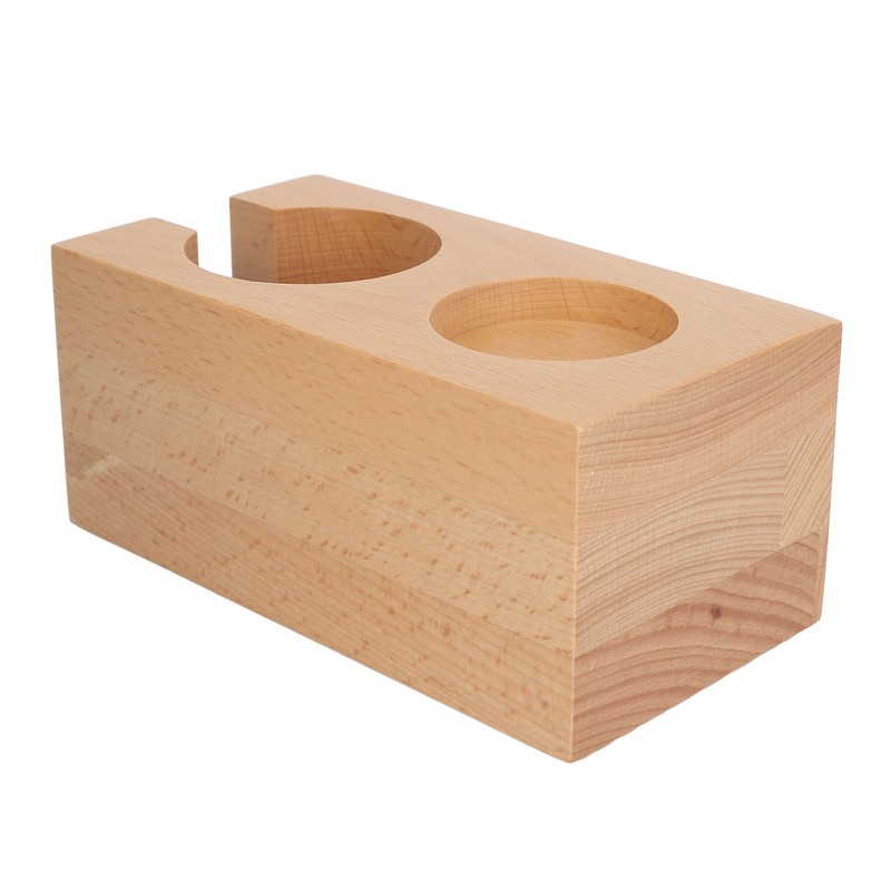 Wooden Coffee Tamper Station Stable Prevent Slip Coffee Tamper Holder