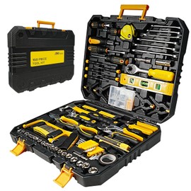 168-Piece Tool Set with Screwdrivers Ratchet Wrenches Tool Kit for Home | Tool Set with Socket Wrenches, Hand Saw, Hammer General Tool Kit for Dorm, Motorcycle, Plumbing Repairs