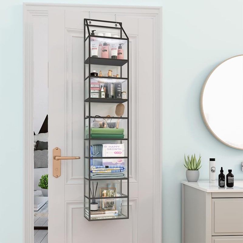 BAKAJI Organizer with 5 Door Shelves with Metal Hooks and