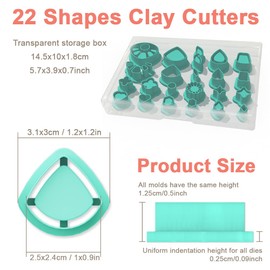 ACRNIGHEET Polymer Clay Cutters - 22 Shapes Gemstone Earrings, Gemstone Polymer Clay Cutters for Jewelry, Earring Making Kit with Storage Box