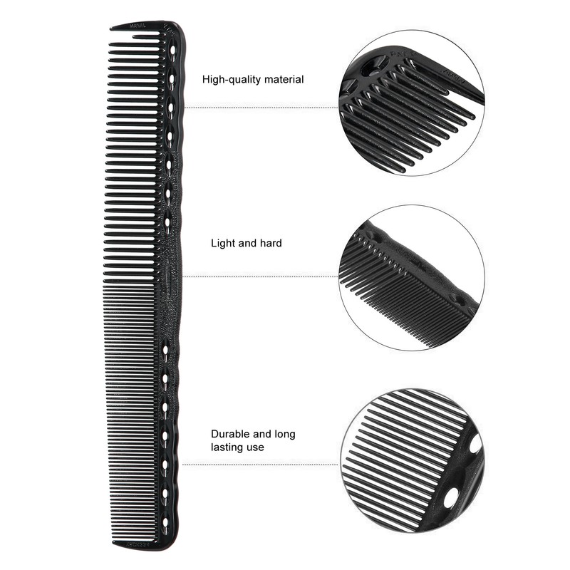 6pcs Carbon Fine Cutting Combs Salon Barber Plastic Hairdressing Flat
