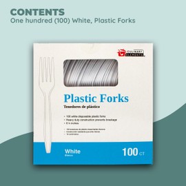 Plastic Cutlery: Disposable Utensils, Clear, White & Plastic Packs - Great for Parties, Picnics, Office & School
