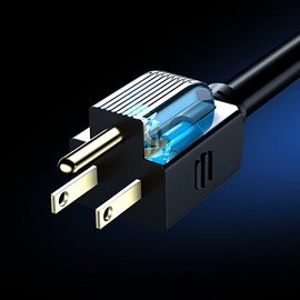 Maximm Cable de extensión de 2 pies (paquete de 2) cables de alimentación negros para interiores de calibre 16, resistente listado ETL (paquete de 2 unidades)