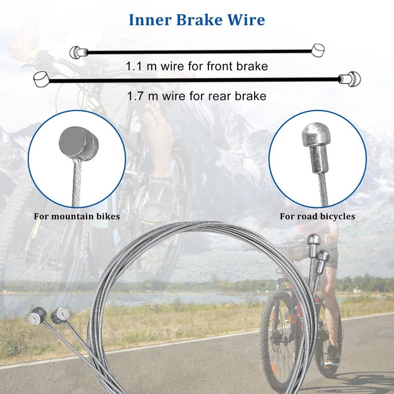 Bicycle Brake Cable Set, Universal Bowden Cable Shift Cable Kit,