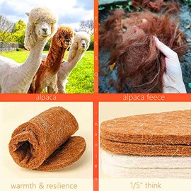 Soft Alpaca Wool Felt Winter Warm Shoe Boot Insoles - Natural Wool Felt Insert for Men and Women (Men 11 Womens 12)