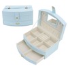 Travel Jewelry Case Portable 2 Layers PU Leather Jewelry Storage