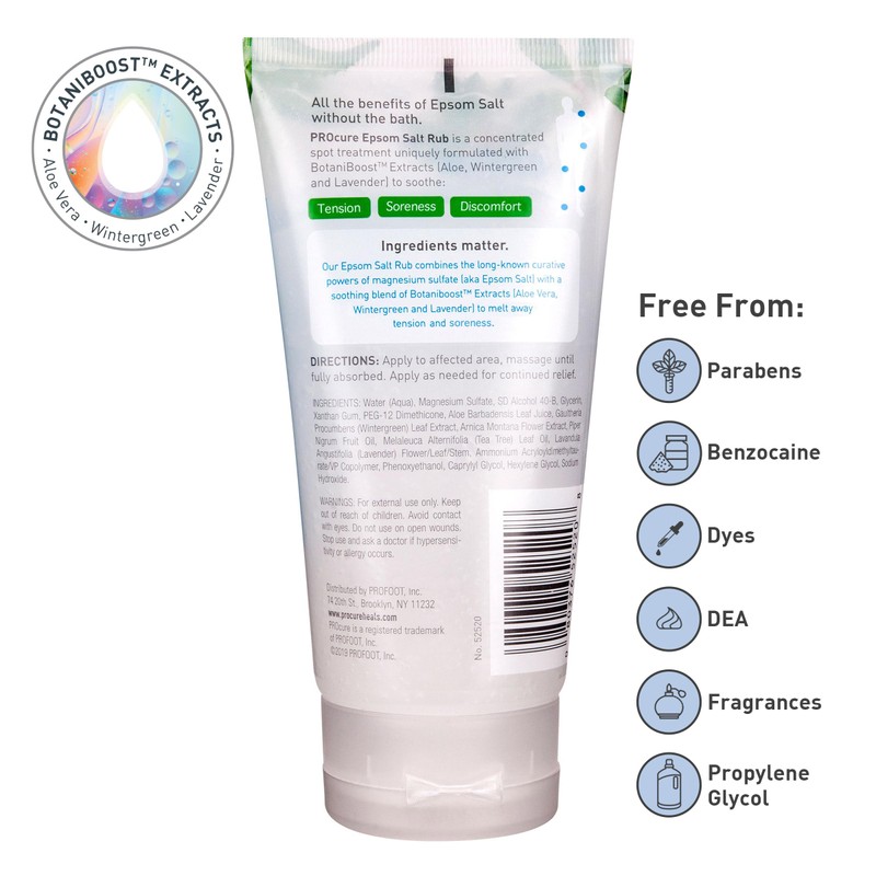 PROcure Epsom Salt Rub Gel with Aloe Vera, Soothes Muscle