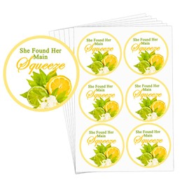 Top label Lemon She Found Her Main Squeeze Stickers,Sweet Summer Lemonade Labels,2 Inch Bridal Shower Party Favor Thank You Labels,120 Pcs
