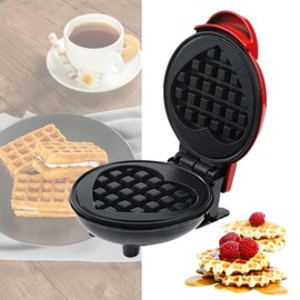 Mini Waffle Maker Machine, Waffle Machine, Heart-Shaped Waffle Maker Machine for Breakfast, Dessert, Sandwich