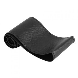 Qiilu Herramienta de hilo y aguja, funda para volante de piel de grano de piel de elefante para coser con agujas, hilo accesorio interior del coche (negro)