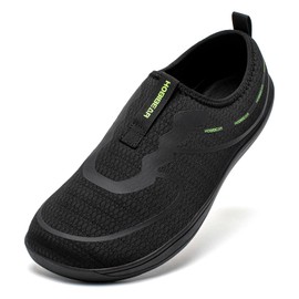 HOBIBEAR Wide Minimalist Barefoot Shoes Mens Womens Walking Sneakers Shoes | Zero Drop Sole | Optimal Relaxation (All Black,Women 7.5 /Men 6)